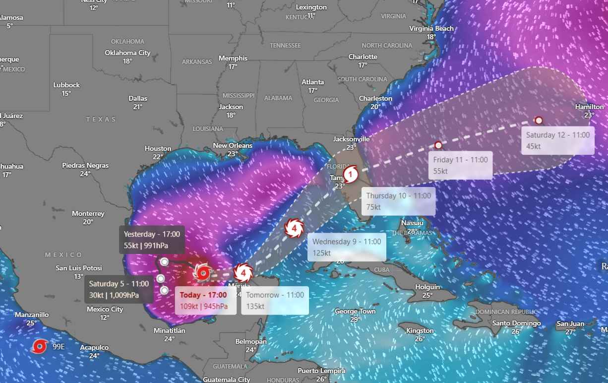 Hurricane Milton Intensifies Into Category 3, Threatens Florida’s Gulf Coast